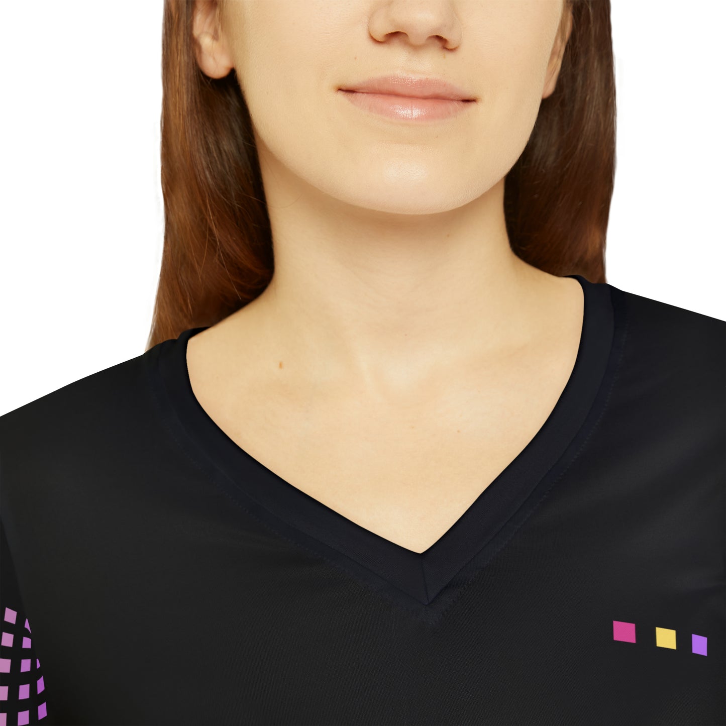 Paladin Punks Women's Long Sleeve V-neck Shirt Black Sublimation Dye