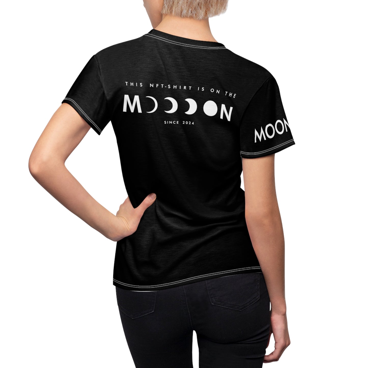 This NFT-Shirt is on the Moon BLACK Short Sleeve Sublimation Dye